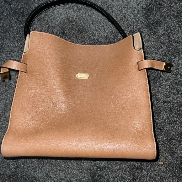 Tory Burch Brown Leather Shoulder Bag with Black Handles - Picture 7 of 16